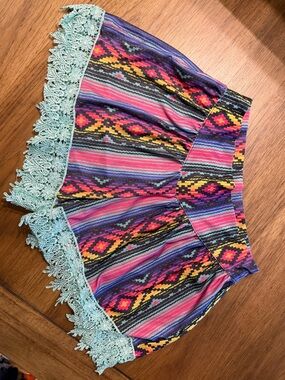 Crazy Train Multicolor Aztec Stripe Skirt